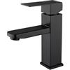 Wuzdy Rubinetti Lavabo, Rubinetto Bagno Nero, Rubinetto Bagno Lavabo, Rubinetto Da Lavabo In Acciaio Inox, Miscelatore Monocomando Lavabo, Fredda e Calda Regolabile Rubinetto, Per Lavabo Bagno