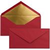 NEUSER PAPIER 15x Buste formato lunghe - Colore: Rosso scuro - con rivestimento interno metallizzato oro - 110 x 220 mm - Colla a umido - Buste festive per Natale