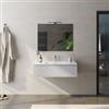 DEGHI Mobile sospeso 100 cm bianco petalo effetto legno con lavabo bianco lucido e specchio - Verano