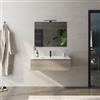 DEGHI Mobile sospeso rovere cambridge effetto legno 100 cm con lavabo bianco lucido integrato e specchio - Verano