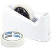 Rapesco 1486 500 Dispenser per Nastro Adesivo con 2 Rotoli di Nastro, Bianco