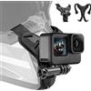 Adaptom Supporto casco moto mentoniera per GoPro Insta360 DJI | Compatibile con GoPro Hero 13-7 Max, Insta360 Ace Pro 2/X5/X4/X3, DJI Osmo Action 6/5 Pro/4/3 e AKASO - gancio J antiscivolo