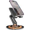 COOPER 360° Stand - Supporto Telefono Scrivania et Porta Cellulare da Tavolo | Rotazione a 360° con Clic, Multi-Angolo, Base in Metallo Antiscivolo, Porta Telefono Pieghevole e Portatile (Nero)
