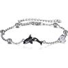 POPLYKE Argento Sterling Killer Whale Orca Beaded Charm Bracciali Regolabile Gioielli per Donne Regalo di Compleanno.., 1x1x1 centimeters, Argento sterling