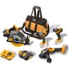 Tolsen Set Macchine Elettroutensili Serie MP20 Brushless + 2 Batterie 4Ah Litio (Li-Ion) + 1 Caricabatterie 4 Ah