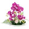 Flair Flower Orchidea artificiale, 52 cm, in ceramica, fiore artificiale, orchidea artificiale, phalaenopsis, con vaso, pianta artificiale, decorazione per matrimonio, farfalla, fiori di seta,