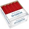 Cereria Di Giorgio - 50 Candele Coniche - Diametro 2,2 cm Altezza 25 cm - Colore Rosso - Durata 7 ore - Standard per candelabro