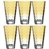 Leonardo Optic 025903 - Set di 6 bicchieri da long drink lavabili in lavastoviglie, bicchieri colorati in vetro, set di bevande, colore giallo, 300 ml