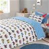 Dreamscene Work Force Set Copripiumino Blu, Policotone, Poliestere 50% Cotone, Multicolore, Matrimoniale