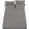 Raymond Waites Set di lenzuola da 3 pezzi, cotone ricco, 400 fili, grigio scuro, set di lenzuola per letto matrimoniale