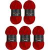 Wollbiene Softy, 5 gomitoli di lana di ciniglia da 100 g per lavorare a maglia, lana per bambini, 500 g di ciniglia Super Bulky Crochet Yarn (rosso scuro 89)