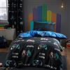 Catherine Lansfield Game Over - Set copripiumino matrimoniale reversibile con federe, colore: nero