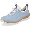 Rieker Donna Sneaker N4285, Signora Sneaker Basse,Soletta Removibile,Scarpa Bassa,Scarpe da Strada,Tempo Libero,Sportivo,Blu (Blau / 10),39 EU / 6 UK