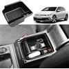 Coleya Vano Portaoggetti per Bracciolo Compatibile con VW Golf 8 8.5 GTI GTD GTE 2020-2025, Golf 8 Scatola Portaoggetti del Bracciolo, Golf 8 Organizer per Braccioli con Tappetino (Bianco)