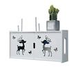 MNBVH Mensola Router a Parete, Bianche Scatola di Immagazzinaggio Cavi, Plastica di Legno Scatola Router WiFi per Nascondere i Vari Cavi Che Collegano TV, Decoder, Router etc B