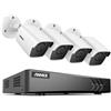 ANNKE Kit di Sorveglianza CCTV 8 Canale 3K Lite 5 in 1 H.265+ DVR e 5MP Telecamere Bullet Intemperie Sensore di Movimento Allarme E-mail Accesso Remoto NO HDD