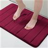 Homaxy Tappetino da bagno in memory foam, assorbente, antiscivolo, lavabile, 40 x 60 cm, colore: rosso vino