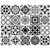 Buer Homie BuerHomie - Adesivo per piastrelle bagno cucina, 20 x 20 cm, mosaico bianco e nero