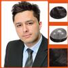Zakya Toupet da uomo, 100% capelli veri, sistema di ricambio per capelli, Nero, Grigio, 16 cm