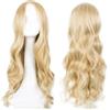 EUPSIIU Lungo Ondulato Parrucche Bionda per le Donne 27 Pollic /70cm Lungo Ricci Donna Parrucche Resistente al Calore Cosplay Lunga Capelli Della Signora Di Modo Festa (Bionda)