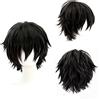 YEESHEDO Unisex Nera Corto Bob Anime Parrucche Cosplay Strato Naturale Completo Dritto Capelli Soffici Costume Partito Vestito Operato Parrucca per Donne Uomini Ragazzo Ragazze