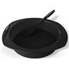Backhaus Teglie da Forno con Spatola, Set di Pasticceria Antiaderente, Tortiera Rotonde in Silicone Platino di qualità professionale | Nero