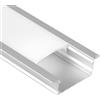 V-TAC PROFILO ALLUMINIO SILVER LINEARE PER STRISCE LED DA 2MT OPACO CON DIFFUSORE VT-8156-LED10320