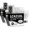 WYFYINK 2 Cartucce Stampante Nero LC421/LC421XL - Alta Capacità, Compatibili con Brother DCP-J1050DW, MFC-J1010DW, DCP-J1140DW (2 pezzi)