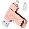 Vackiit 256GB Chiavetta USB per iPhone Capacità Reale,USB 3.0 MFi Lightning Certificata Apple, Chiavetta USB-C,Pen Drive Memoria Esterna per iPhone,iPad,Smartphone OTG-Android, Mac, Tablet e PC 3-in-1