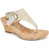 WHITE MOUNTAIN Women's Aida아이다阿依达aidaaidaaidaايداאאידהaida Wedge Sandal, Glitter dorato, 42 EU