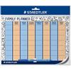STAEDTLER Lumocolor, agenda familiare riutilizzabile, DIN A4, autoadesiva, rimovibile, lavabile a secco, inclusa penna universale cancellabile a secco e morsetto per penna, 641 FP
