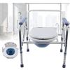 Shiyinge Sedia pieghevole per WC da comodino, regolabile in altezza, sedia fissa per disabili, sedia da doccia, pieghevole, robusta, per anziani, pieghevole, con sedile WC da 150 kg
