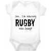 Reality Glitch Tutina per neonato con scritta Shh.. I'm Watching Rugby with Daddy, divertente regalo per neonati, bianco, 6-12 Mesi