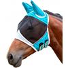 TopHomer Maschera antimosche a maglia fine con orecchie traspirante maschera anti-zanzara per cavallo blu e bianco L