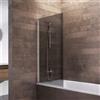 SCHULTE Parete per vasca da bagno, sopravasca, pieghevole, 70 x 130 cm, 5 mm vetro di sicurezza antracite, colore profilo alluminio naturale - Schulte