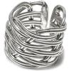 Vestopazzo Vlnet anello fascia intrecciata regolabile | Placcato in argento | Nickel tested | Anello unisex. | Lavorazione artigianale | MI5047