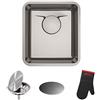 Kraus KD1US17B Lavello da Bar, Finitura perlata radiante, 17 Single Bowl