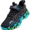 Qvxkd Scarpe Bambino Sportive Bambina Tennis Senza Lacci Leggere Sneaker Casual Unisex Nero 31EU