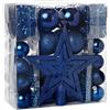 HEITMANN DECO - Addobbi per albero di Natale, colore blu, 45 pezzi, con puntale, palline, catene di perle e ghirlande, in plastica
