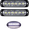 PICAA 2pz Ultra Thin 6LED Luci di Emergenza bianca Hazard Lampeggiante Luce Stroboscopica Luce Universale per 12-24V Car Truck Trailer Camper Moto Furgone
