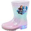 Disney Frozen 2 stivali di gomma da bambina, illuminati, Elsa, Anna, luci lampeggianti, neve e pioggia, Blu, 25 EU