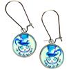Lunix Orecchini Pendenti Cabochon, Idea Originale per Regalo Natale,Gatto Alice We're All Mad Here, Fatto a Mano, Gioielli Donna Gatto 2