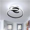 Comely Plafoniera LED Soffitto, 36W Design Spirale Lampada da Soffitto Moderna, Lampadario LED Soffitto Nero per Camera da letto Sala Cucina Bagno Corridoio, Bianco Freddo 6500K