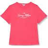 Tommy Hilfiger T-shirt Maniche Corte Donna Scollo Rotondo, Rosa (Bright Cerise Pink), 48