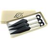 Generic Kraja Ninja Set mini kunai x 3, Konoha con stemma Naru Konohagakure, Cosplay acessorio plastik Villaggio Foglia (Mini Kunai x 3)