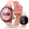 OUKITEL BT60 Smartwatch Donna 9.2mm Quadrante Sottile, 1,32" HD 466 * 466 Orologio Donna Sport 256M，Smart Watch Fisiologia Femminile, 5ATM Impermeabile Cardiofrequenzimetro Sonno per Android iOS Pink