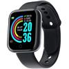 MTShop Smart Watch fitness tracker D20 Y68 impermeabile fitness orologio fitness con cardiofrequenzimetro contapassi donna uomo orologio sportivo per iOS Android (nero)