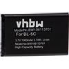 vhbw batteria compatibile con Beghelli SLV20+, SLV30 smartphone cellulare (1000mAh, 3,7V, Li-Ion)
