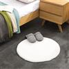 Teppich Wölkchen Tappeto Soffice Di Pelliccia Finta Di Coniglio - Decorazione Da Salotto - Tappeto Di Pelliccia Lavabile Come Tappetino Da Letto - Bianco - 60cm Rotondo