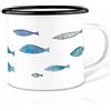Ligarti Lichti Tiermanufaktur - Tazza smaltata con motivo di pesce (300 ml)